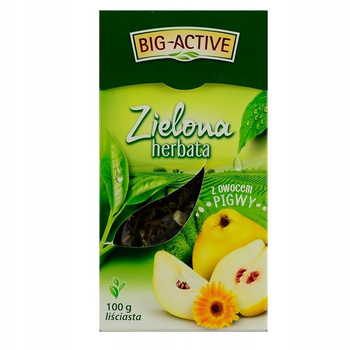 Big-Active Zielona herbata liściasta z owocem pigwy 100 g