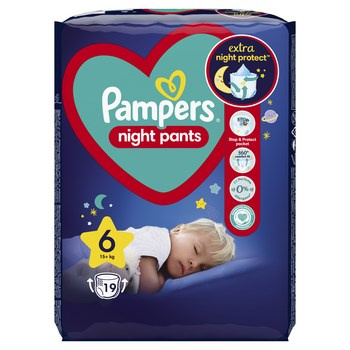 Pampers Night Pants Pieluchomajtki, rozmiar 6, 19 sztuk, 15kg+
