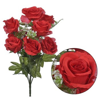 JUMI Bukiet sztuczny czerwone róże 50 cm