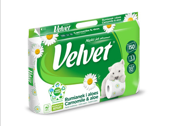 Velvet Rumianek i aloes Papier toaletowy 12 rolek