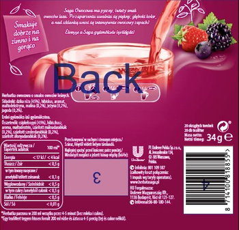 Saga Herbatka owocowa o smaku owoce leśne 34 g (20 torebek)