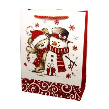 TY-40S torebka prezentowa świąteczna, 3D, bogaty brokat, hologramstamping