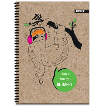 Kołozeszyt A4/80k kratka / Kraft Liner Fluo Rexus