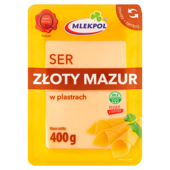 Mlekpol Ser Złoty Mazur w plastrach 400 g
