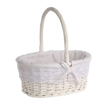 Koszyk wiklinowy biały z rączką 31x23x13(31) cm