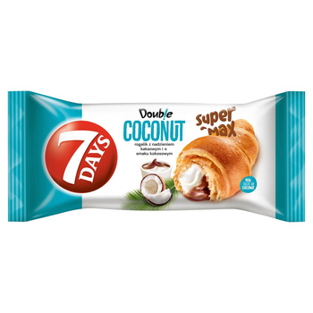 7 Days Doub!e Max Croissant z nadzieniem o smaku kakaowym i kokosowym 110g