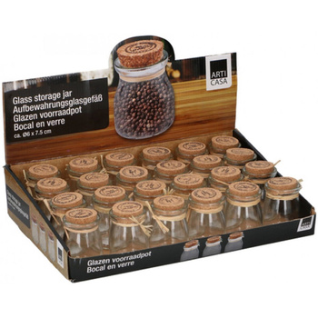 Słój szklany z korkiem 6x7cm Edco