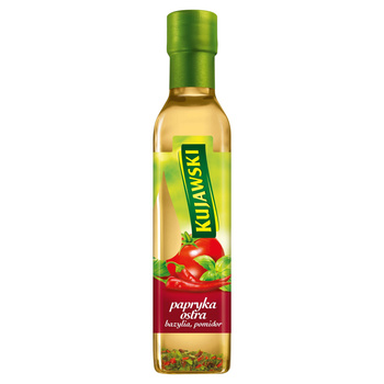 Kujawski Olej rzepakowy z pierwszego tłoczenia z papryką ostrą pomidorami i bazylią 250 ml