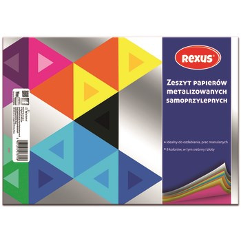 Wycinanka samoprzylepna metalizowana A4/ 8 kartek, Rexus