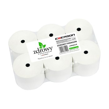 Rolka termiczna Zdrowy Paragon Emerson 80 mm x 80 m, zgrzewka = 6 szt., nie zawierają bisfenoli (m.in. BPA i BPS)