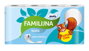 Mola Familijna Biała Papier toaletowy 8 rolek