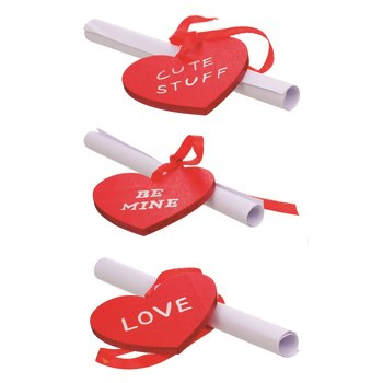 Serduszka drewniane z liścikiem