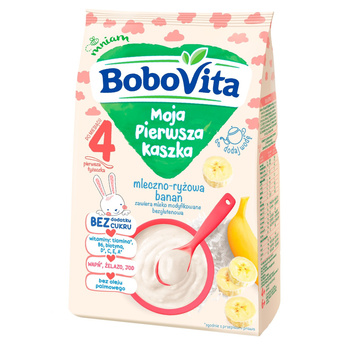 BoboVita Moja Pierwsza Kaszka mleczno-ryżowa banan po 4. miesiącu 230 g