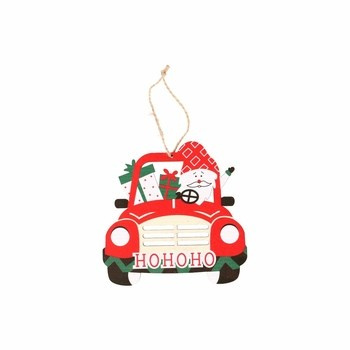 EM&EM Zawieszka drewniana autko 14 cm