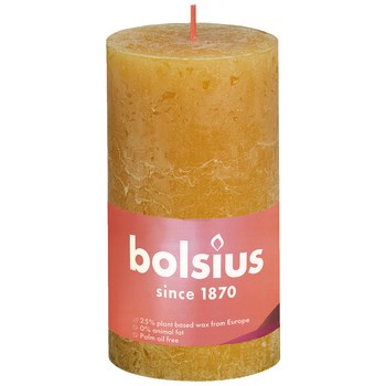 Bolsius Świeca pieńkowa rustic 130/68 Shine miodowy żółty
