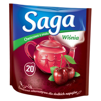 Saga Herbatka owocowa o smaku wiśnia 34 g (20 torebek)
