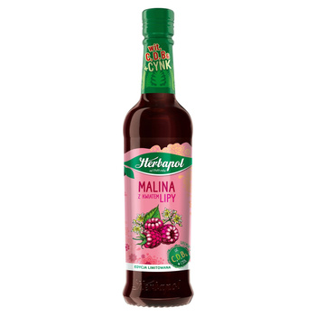 Herbapol Suplement diety syrop o smaku malinowym z wyciągiem z kwiatu lipy 420 ml