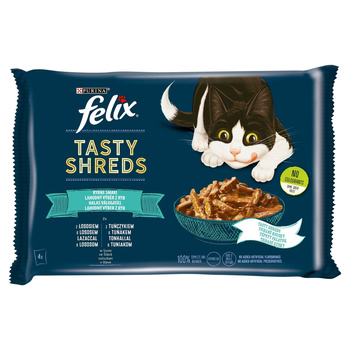 FELIX TASTY SHREDS Mix karmy dla kotów Łosoś Tuńczyk