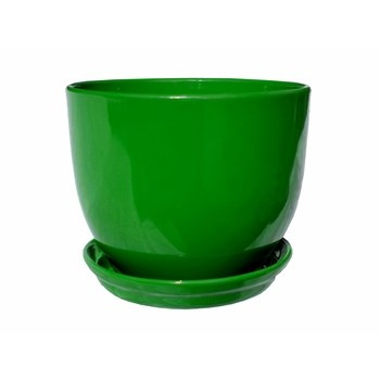 Doniczka CLASSIC 19,5 z podstawkiem zielona