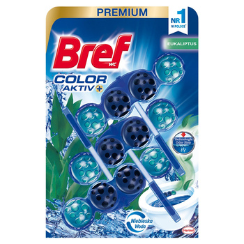 Bref WC Color Aktiv+ Zawieszka do muszli WC eukaliptus 3 x 50 g