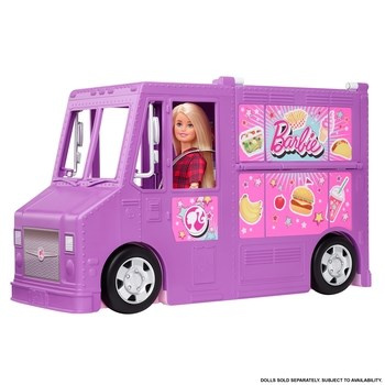 Barbie Foodtruck Zestaw do zabawy Otwierana furgonetka z „jedzeniem” + ponad 30 akcesoriów