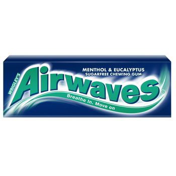 Airwaves Menthol & Eucalyptus Guma do żucia bez cukru 14 g (10 drażetek)