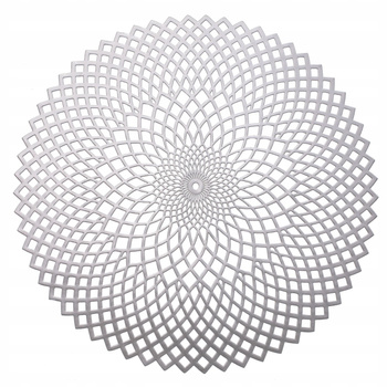 Mata stołowa pvc 38cm okrągła srebrna Glamour Ambition