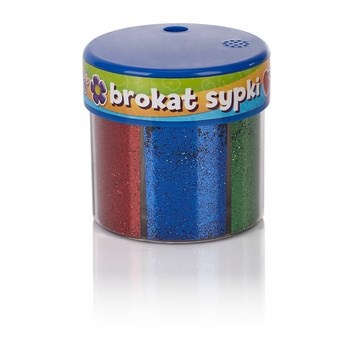 Brokat 50g x 6 kolorów (złoty, srebrny, czerwony, niebieski, zielony, różowy)