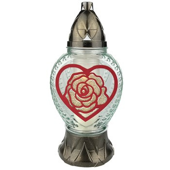 Znicz Serce 1210 crystal w róży 100g 36h