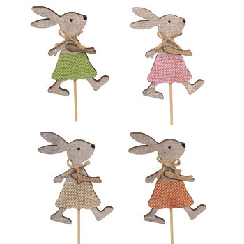 JUMI Zajączek-dziewczynka z drewna na piku