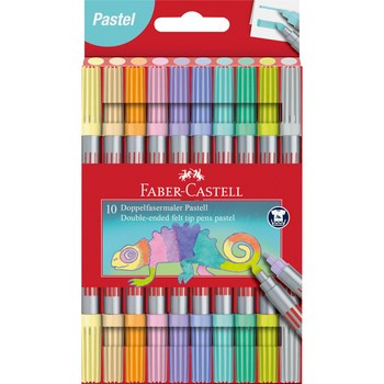 Flamastry dwustronne 10 kol. pastelowych opakowanie kartonowe Faber-Castell