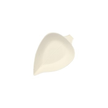 "Fingerfood" - talerze z trzciny cukrowej, "pure", 8 cm x 6 cm, kolor: biały, "Leaf", 50 szt