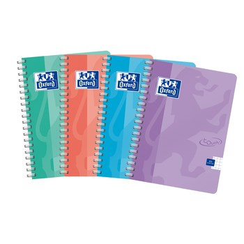 Kołozeszyt A5 80 kartek w kratkę Oxford Touch Pastel