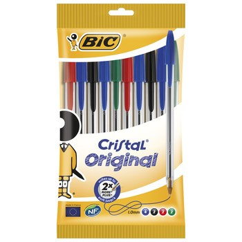 BIC Cristal® Original długopis miks kolorów pouch 10 szt.
