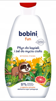 BOBINI Fun Płyn do kąpieli i żel do mycia Wysoka piana o zapachu cytrusów 500ml
