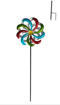 Metalowa ozdoba ogrodowa - wiatrak