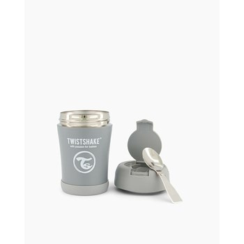 Twistshake Pojemnik Termiczny z Łyżką 350ml Pastelowo Szary