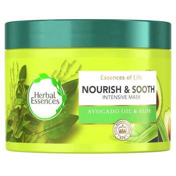 Herbal Essences Avocado Oil Odżywiająca maska do suchych włosów i suchej skórygłowy, 450ml
