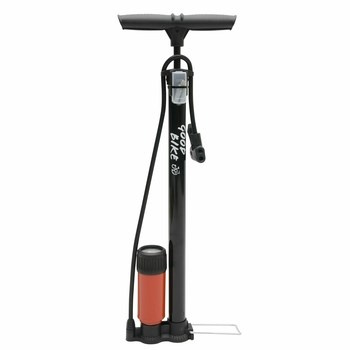 Pompka warsztatowa T-power z ciśnieniomierzem, stojąca, czarno-pomarańczowa