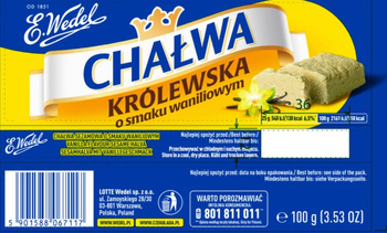 E. Wedel Chałwa Królewska o smaku waniliowym 100 g