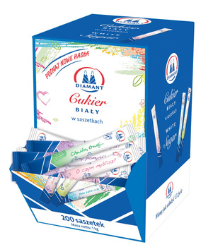 Diamant Cukier biały w saszetkach 1 kg (200 sztuk)