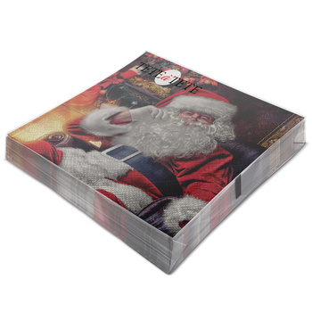 Serwetki Tete a Tete Serwetki Santa at home , Serwetki Tete a Tete 3-warstwowe 33x33cm składane 1/4 20szt w paczce