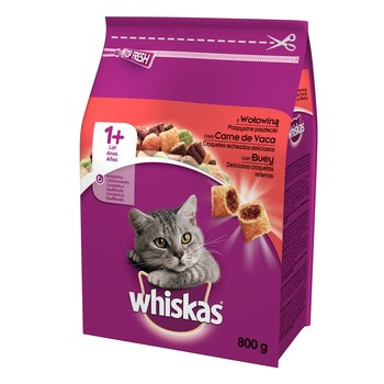 WHISKAS WOŁOWINA 800G