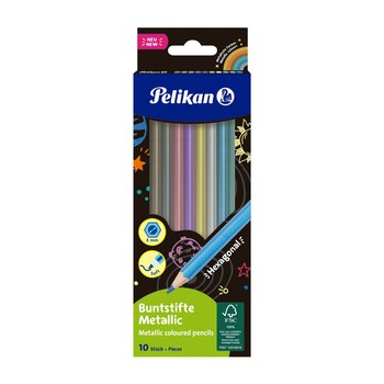 Pelikan Kredki (10) metallic hexag