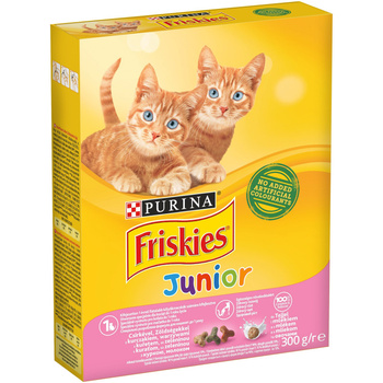 Friskies Junior Karma dla kotów z kurczakiem warzywami i mlekiem 300 g