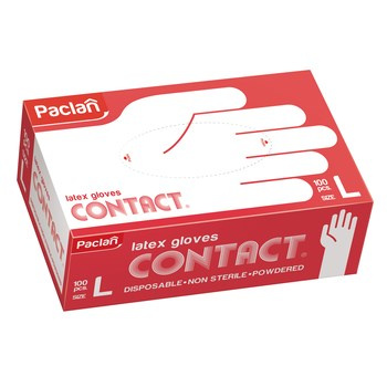 Paclan Rękawice lateksowe L 100 sztuk