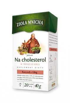 Big-Active Zioła Mnicha Na cholesterol Suplement diety Herbatka ziołowa 40 g (20 torebek)