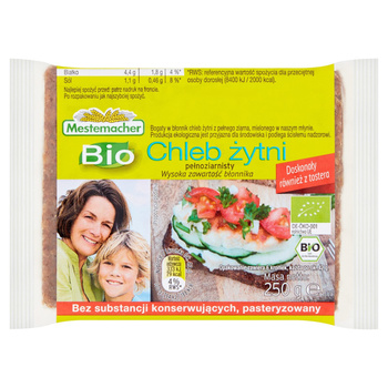 Mestemacher Bio Chleb żytni pełnoziarnisty 250g