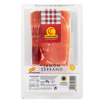 Szynka jamon serrano plastry 80g Casademont