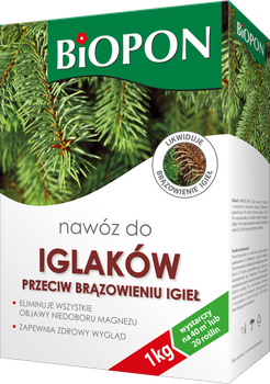 Biopon iglaki przeciw brązowieniu 1kg + Eliksir do storczyków 35ml gratis